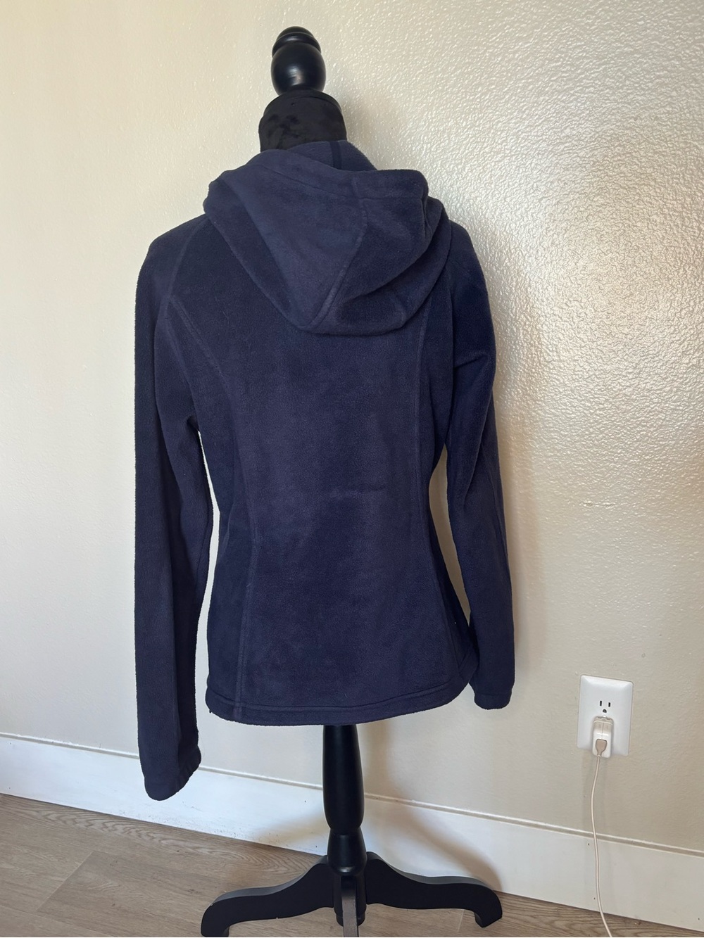 Columbia Navy Hooded Fleece Jacket Size Medium - Picture 4 of 6